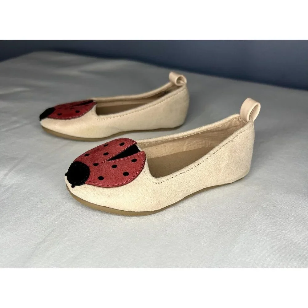 Old Navy Shoes Toddler Girls Size 5 Faux Suede Ladybug Ballet Flats Slip On 5C